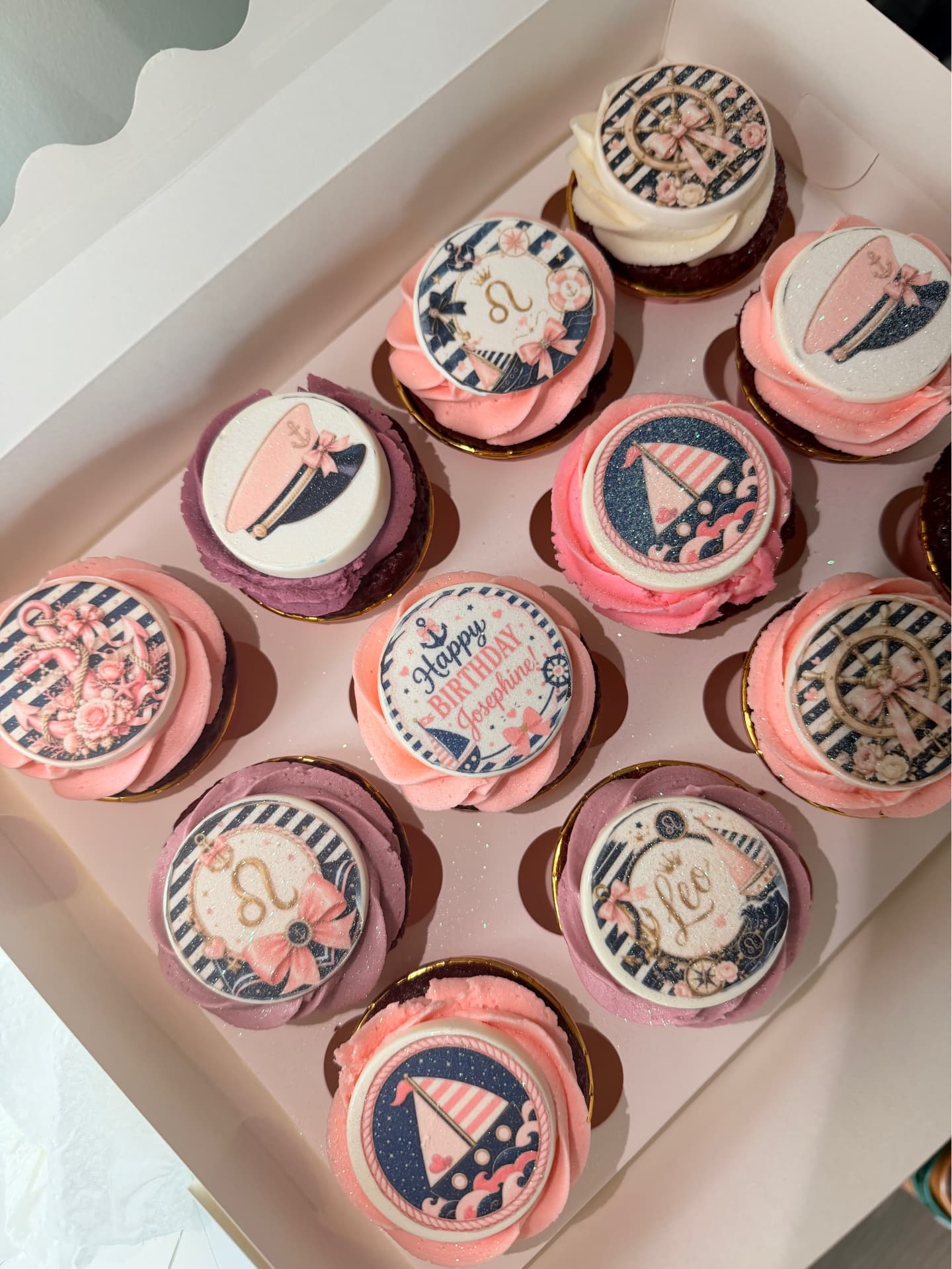A themed dozen, printed toppers and all